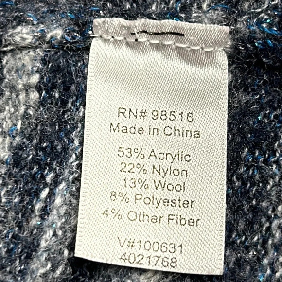 Coldwater Creek,cardigan,wool blend,metallic thread. open front Might be vintage - Picture 14 of 17